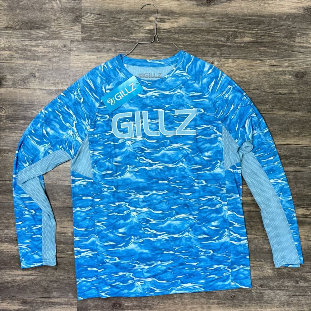 NEW Gillz Long Sleeve UV Tournament Series V3 Fishing Shirt - BALTIC SEA Large